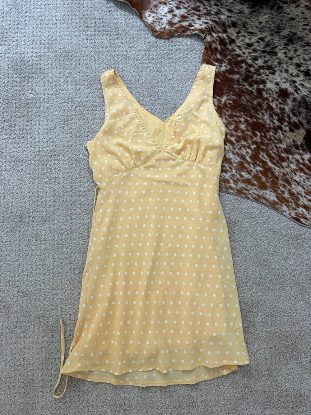 Princess Polly Yellow Polka Dot Mini Dress
